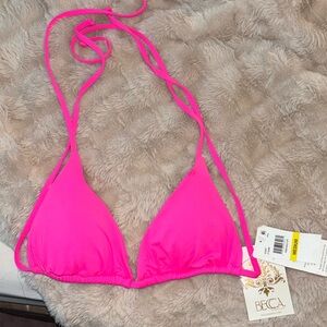 SUPER CUTE 🥰 HOT PINK SWIM TOP BECCA NWT